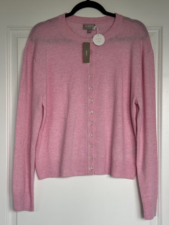 J. Crew Sweaters - NWT J. CREW Women's Perfect Cashmere Cardigan Heather Bouquet Pink Size Large
